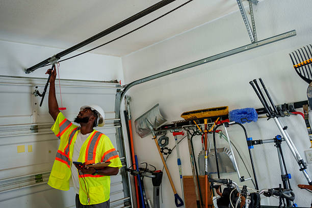 Professional Garage Door Panel Replacement technician working in Holly Springs, GA